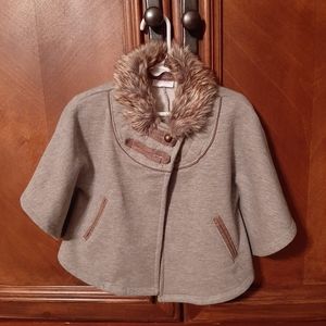 Childs Cape Jacket with Fur Neck - 18M